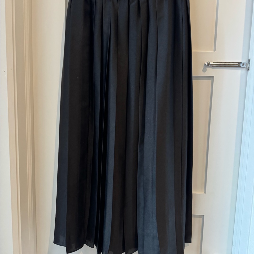 Tibi Black Maxi pull on nylon skirt